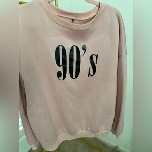 Super Soft Y2K “90s” Graphic Sweatshirt • Pink, Large • Pre-loved & GUC!